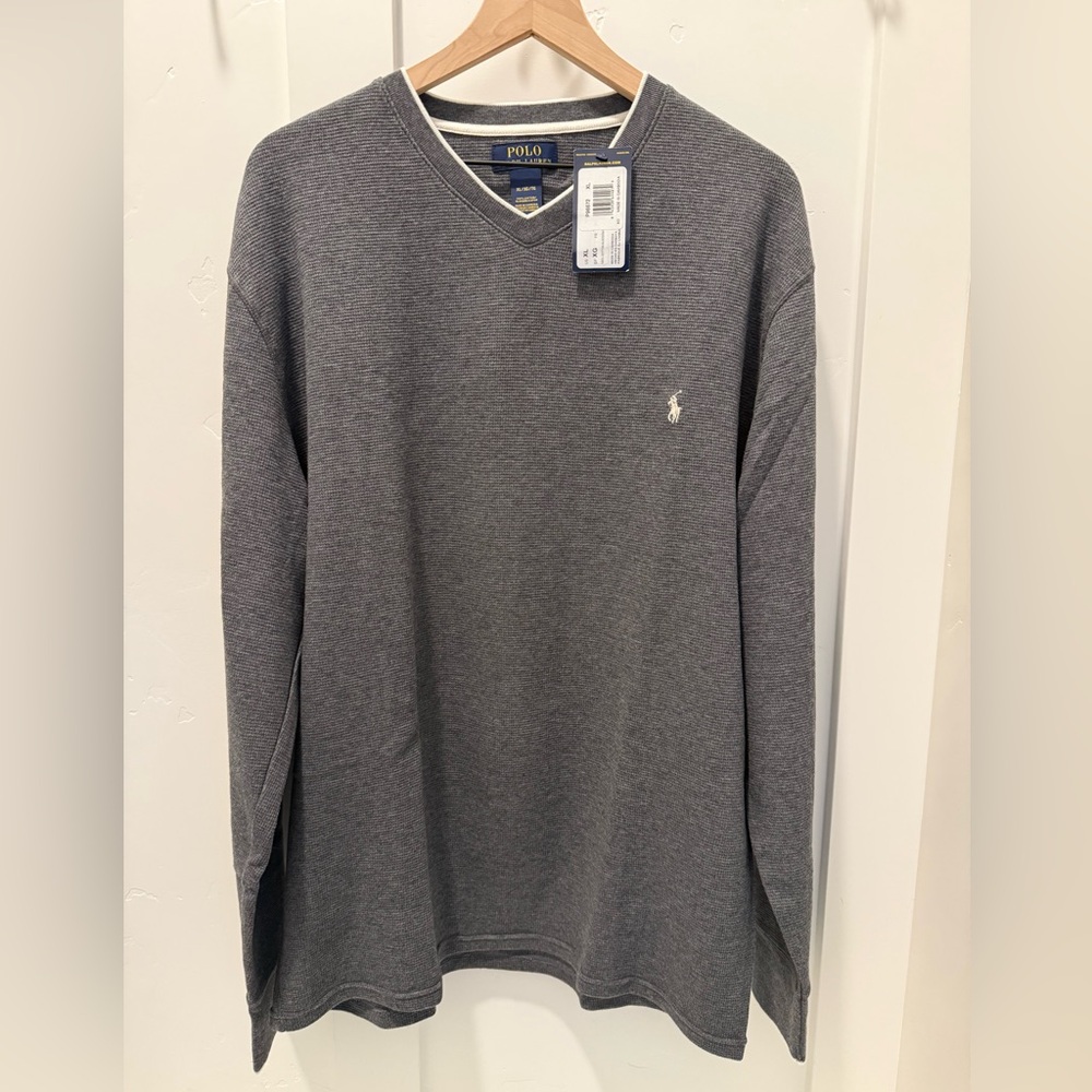 Ralph Lauren Charcoal V-Neck Sweater